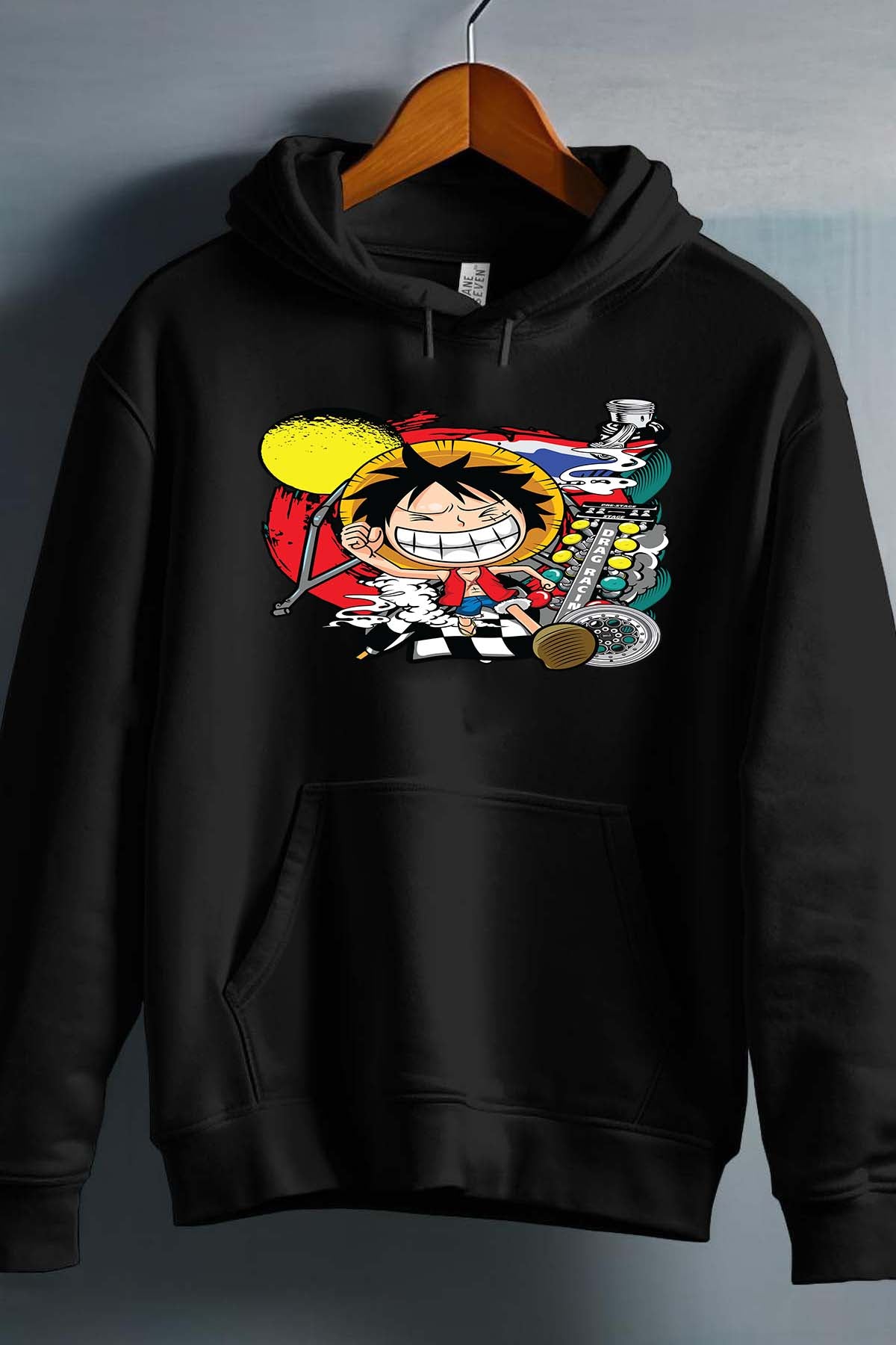 COULEUR:Noir|Sweat Capuche Homme | ONEPIECE Drag Racing Noir