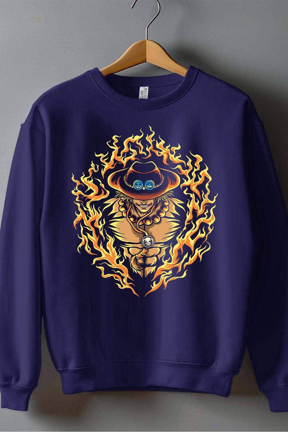COULEUR:Marine|Sweat Col Rond Garçon | ONEPIECE Fire Ice Marine