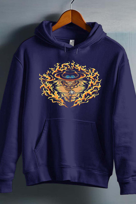 COULEUR:Marine|Sweat Capuche Homme | ONEPIECE Fire Ice Marine