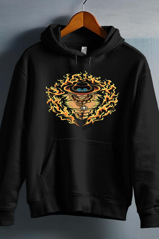 COULEUR:Noir|Sweat Capuche Homme | ONEPIECE Fire Ice Noir