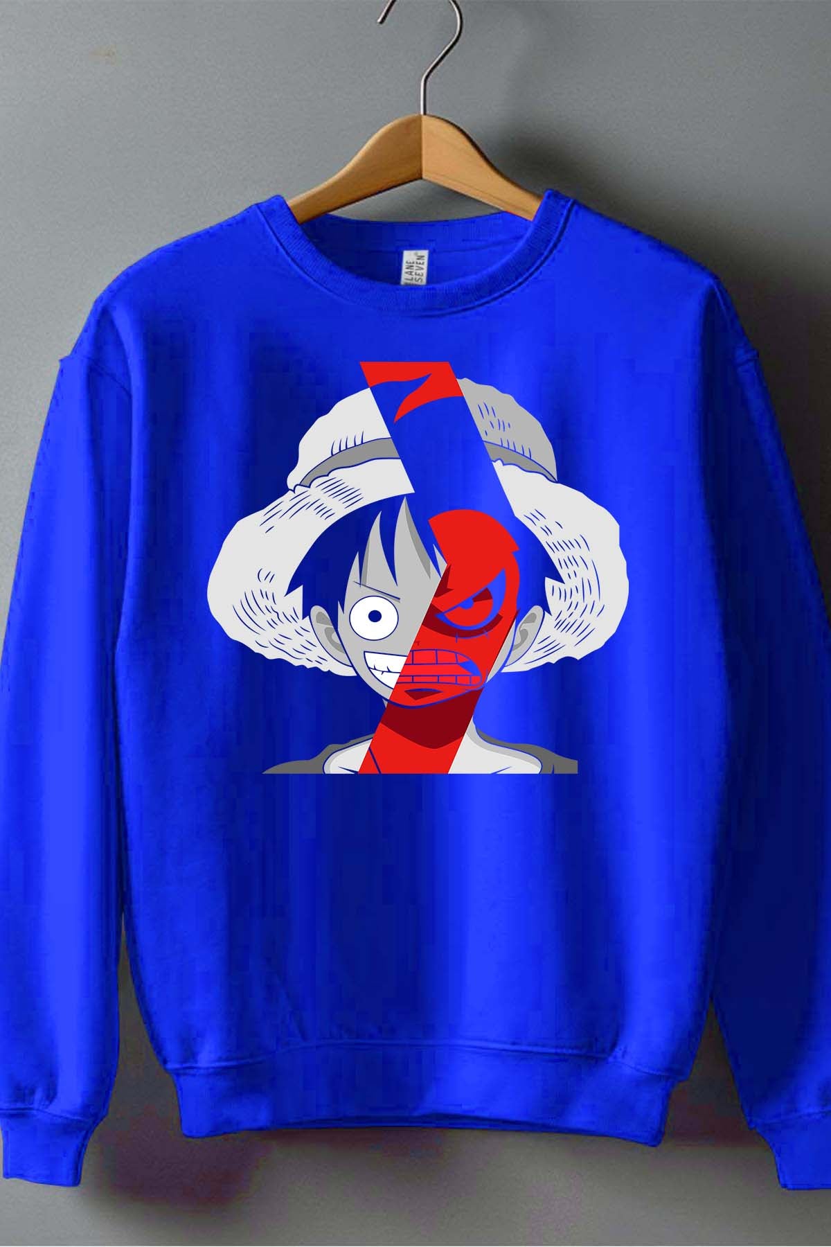 COULEUR:Bleu Roi|Sweat Col Rond Garçon | ONEPIECE Red Label Bleu Roi