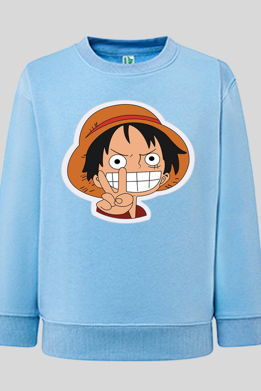 COULEUR:Bleu Ciel|Sweat Col Rond Homme | ONEPIECE Victory Bleu Ciel