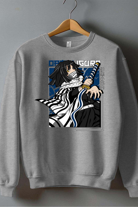 COULEUR:Gris|Sweat Col Rond Homme | Obanai Iguro 01 Gris