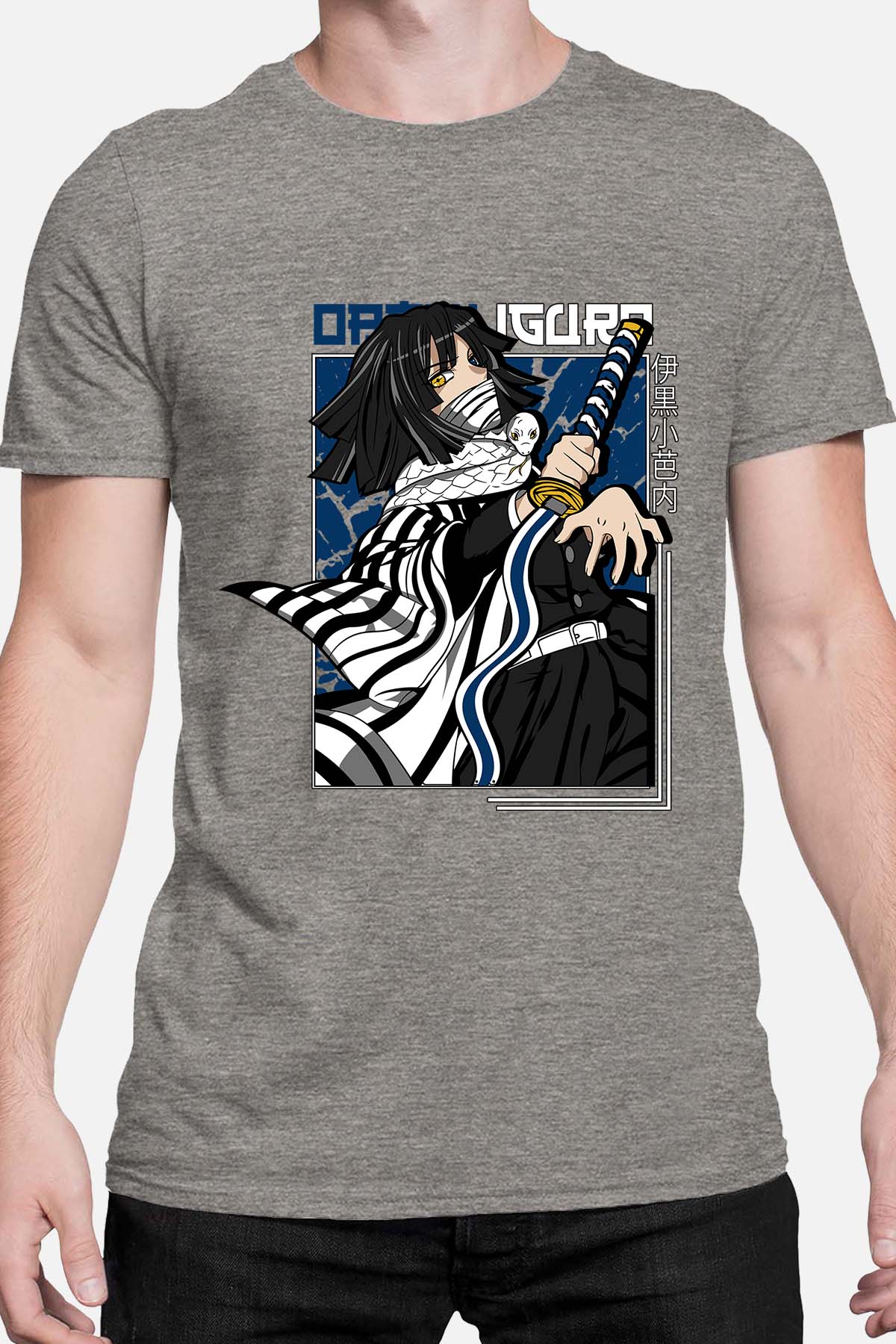 COULEUR:Gris|T-shirt Homme | Obanai Iguro 01 Gris
