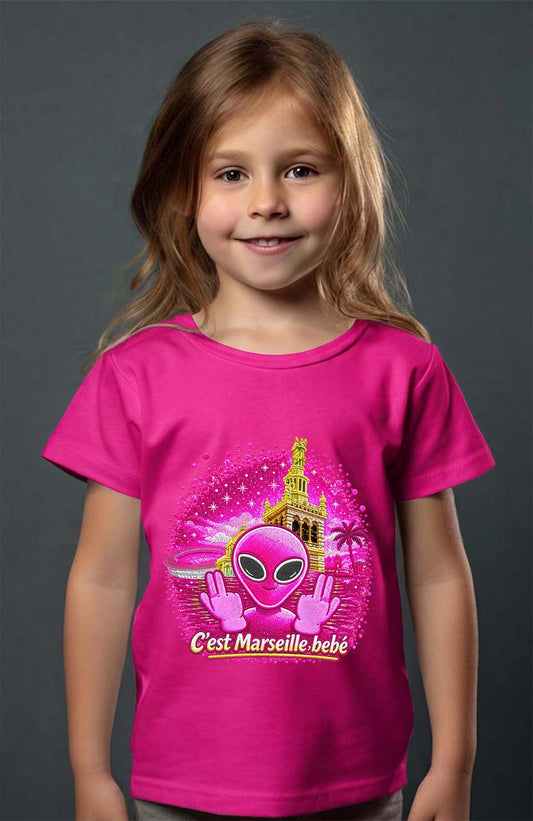 T-shirt Fille Ovni Mars Pink Fuchsia