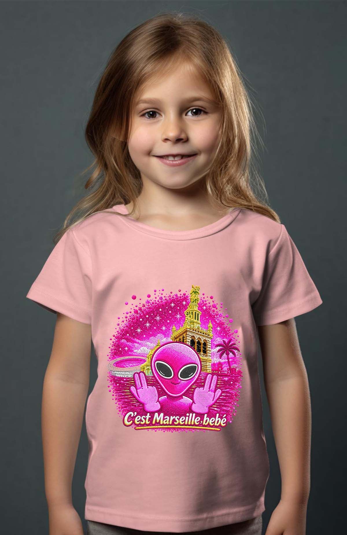 T-shirt Fille Ovni Mars Pink Rose