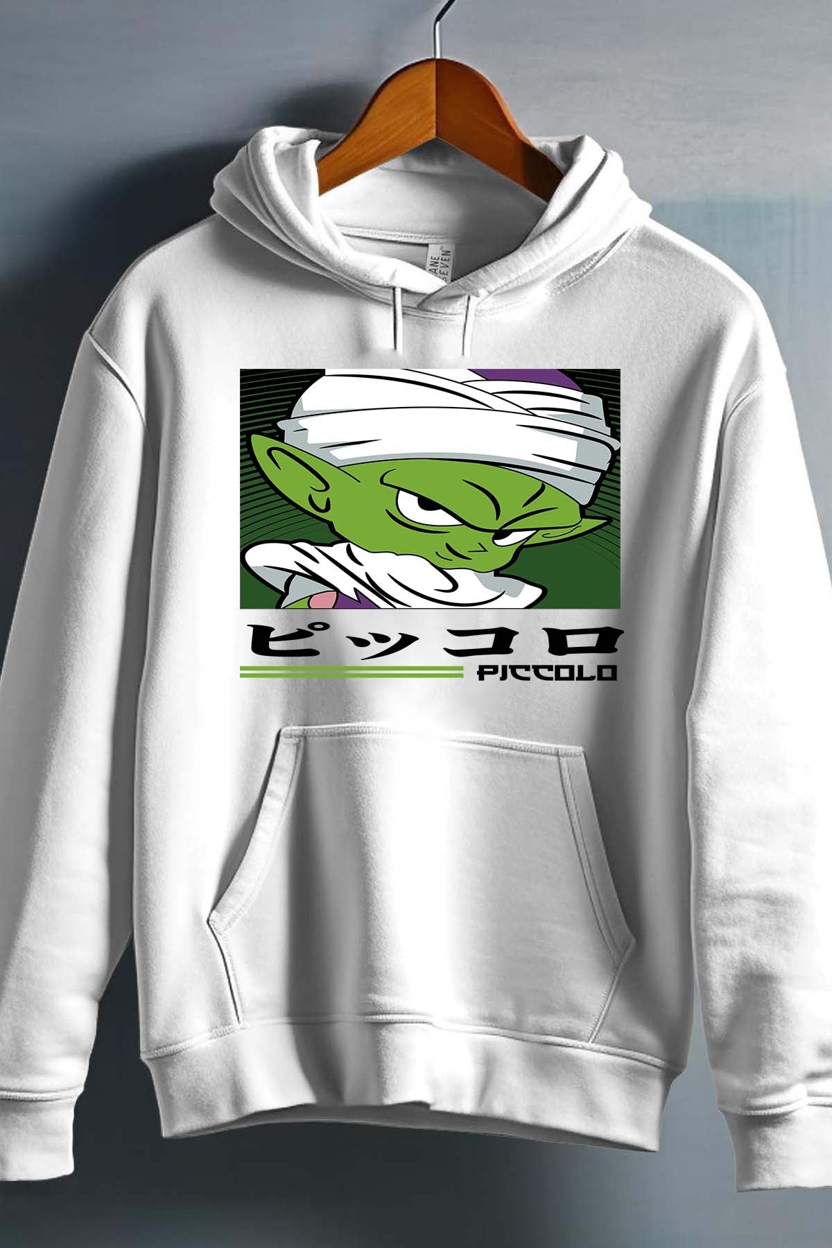 COULEUR:Blanc|Sweat Capuche Homme | PICCOLO CHIBI 01 Blanc