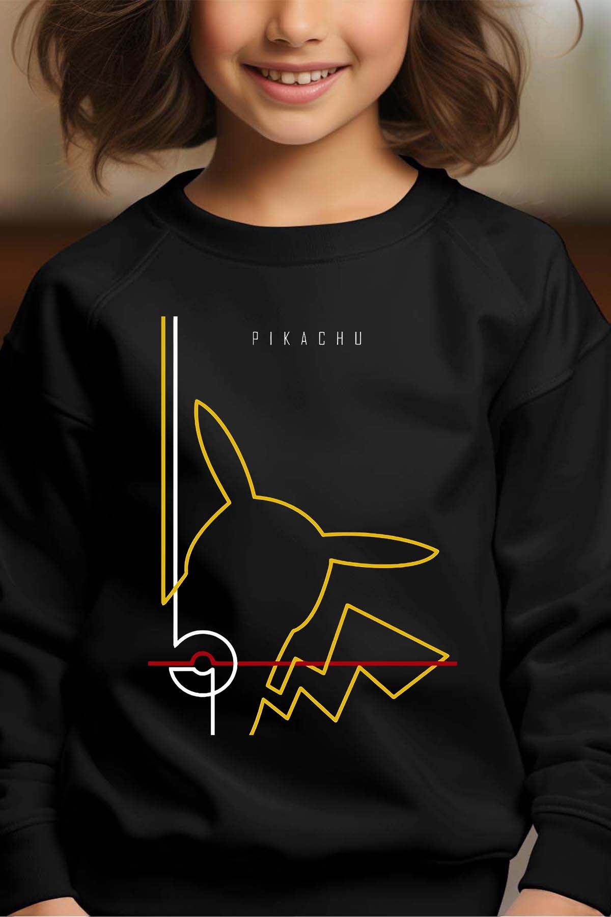 COULEUR:Noir|Sweat Col Rond Fille | Pik light Noir