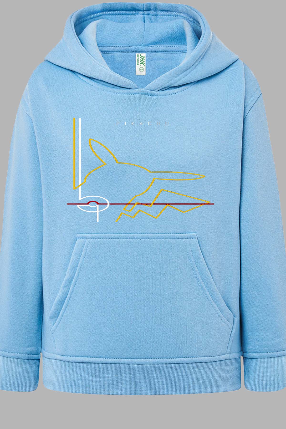 COULEUR:Bleu Ciel|Sweat Capuche Fille | Pik light Bleu Ciel