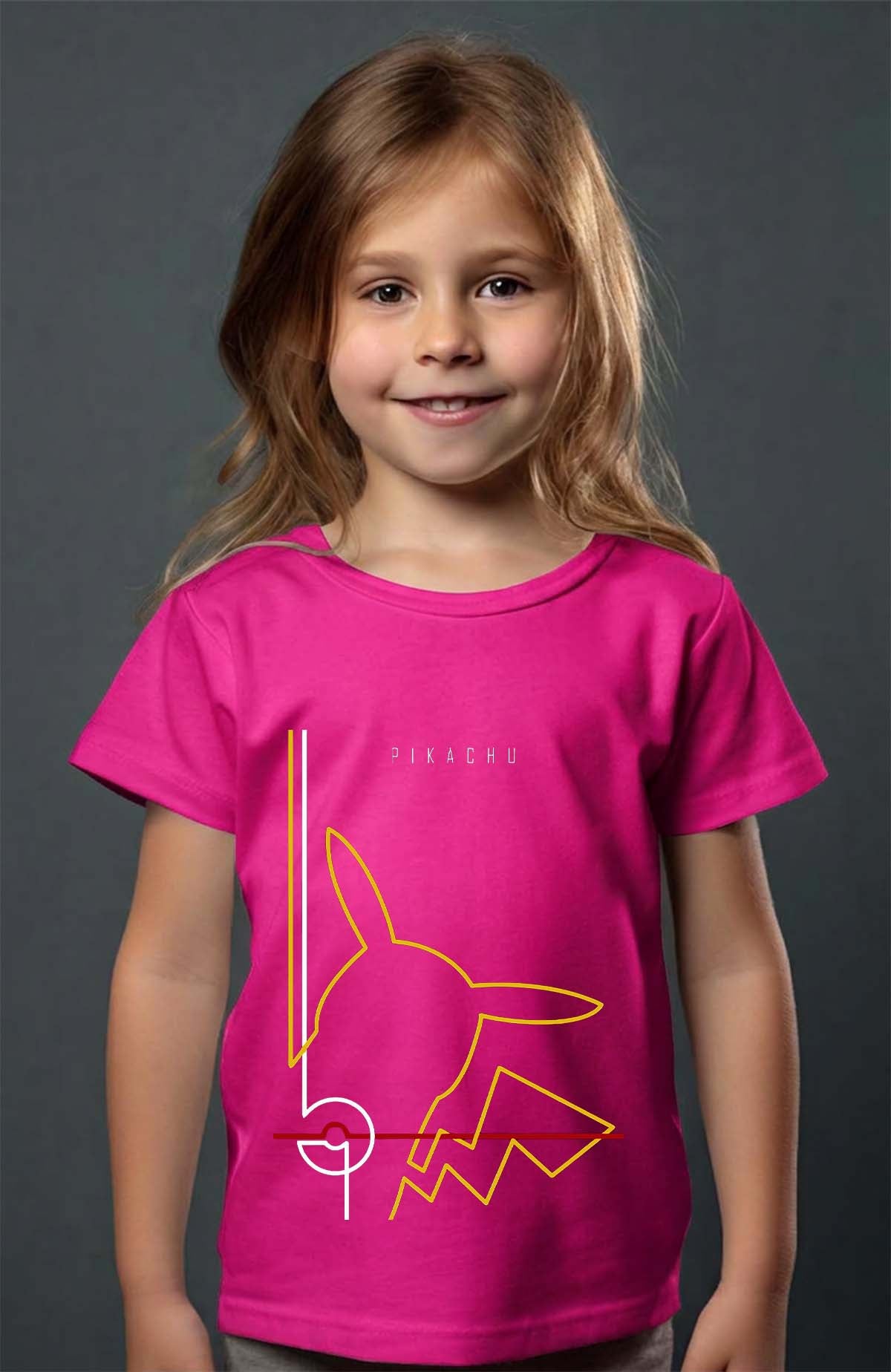 COULEUR:Fuchsia|T-shirt Fille | Pik light Fuchsia