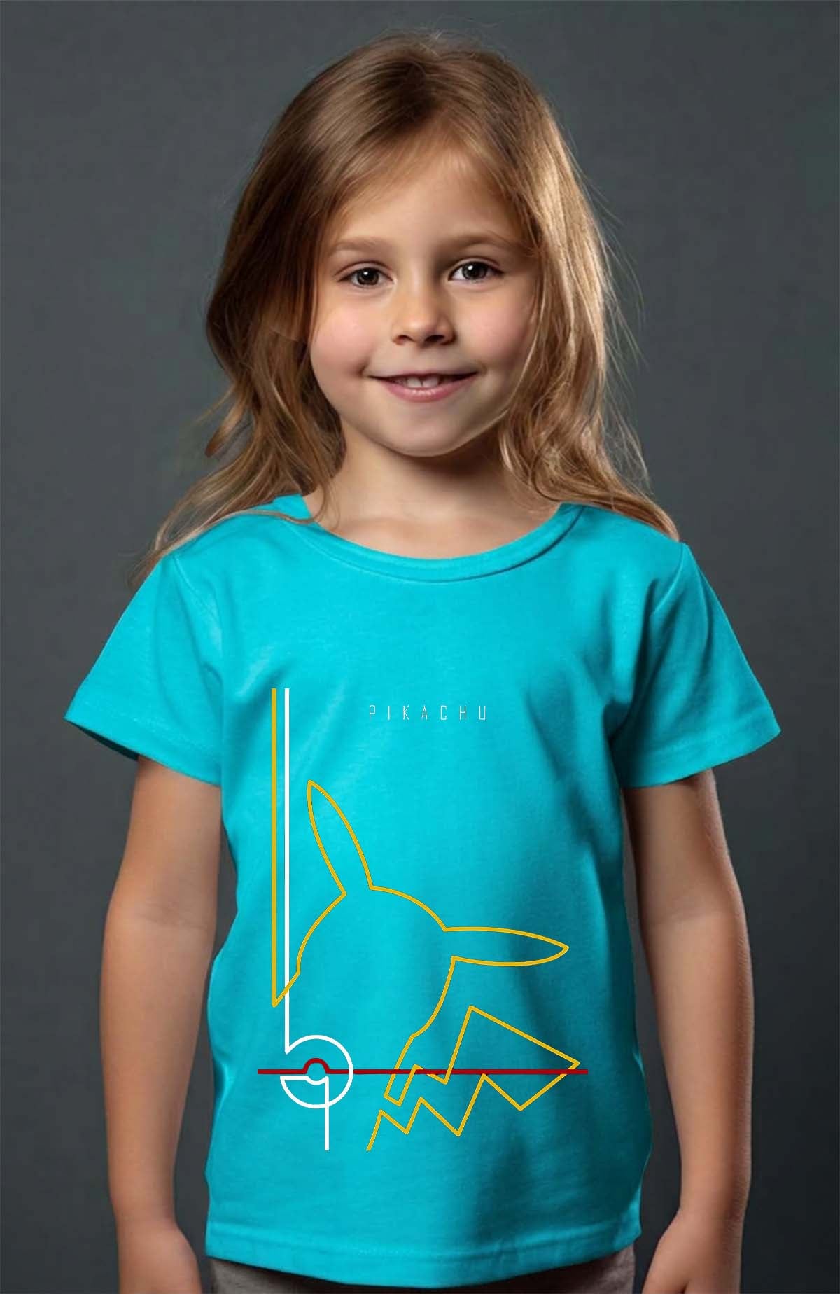 COULEUR:Turquoise|T-shirt Fille | Pik light Turquoise