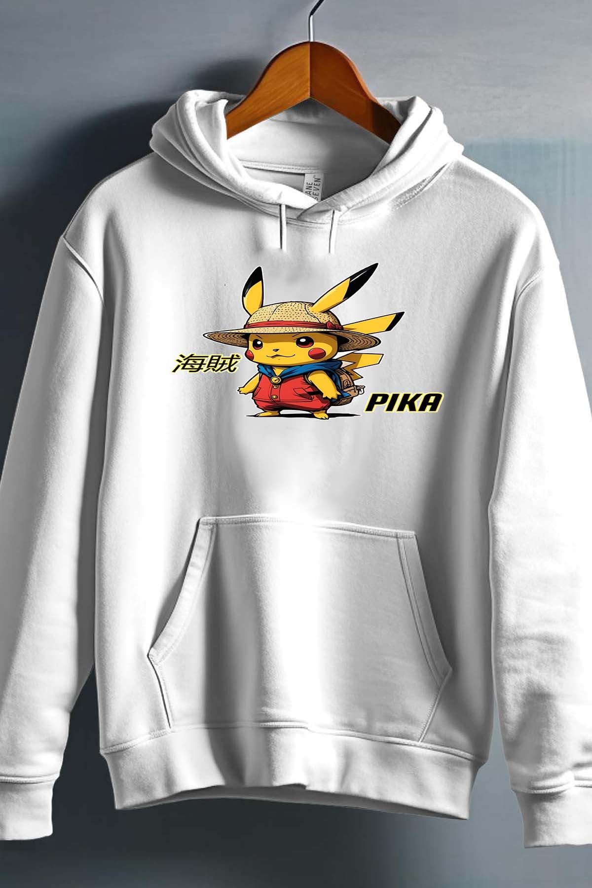 COULEUR:Blanc|Sweat Capuche Homme | Pika Luffy Blanc