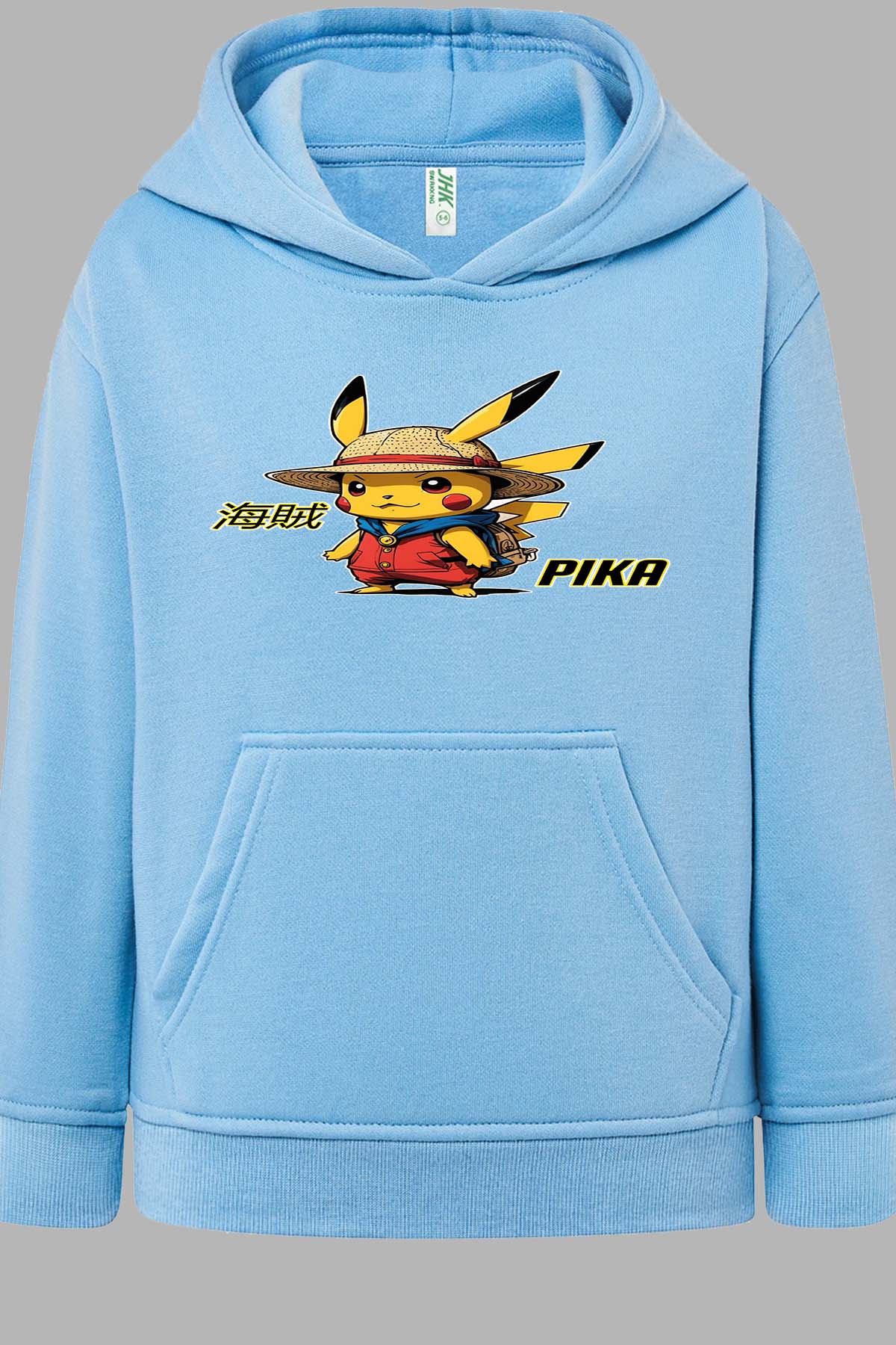 COULEUR:Bleu Ciel|Sweat Capuche Homme | Pika Luffy Bleu Ciel
