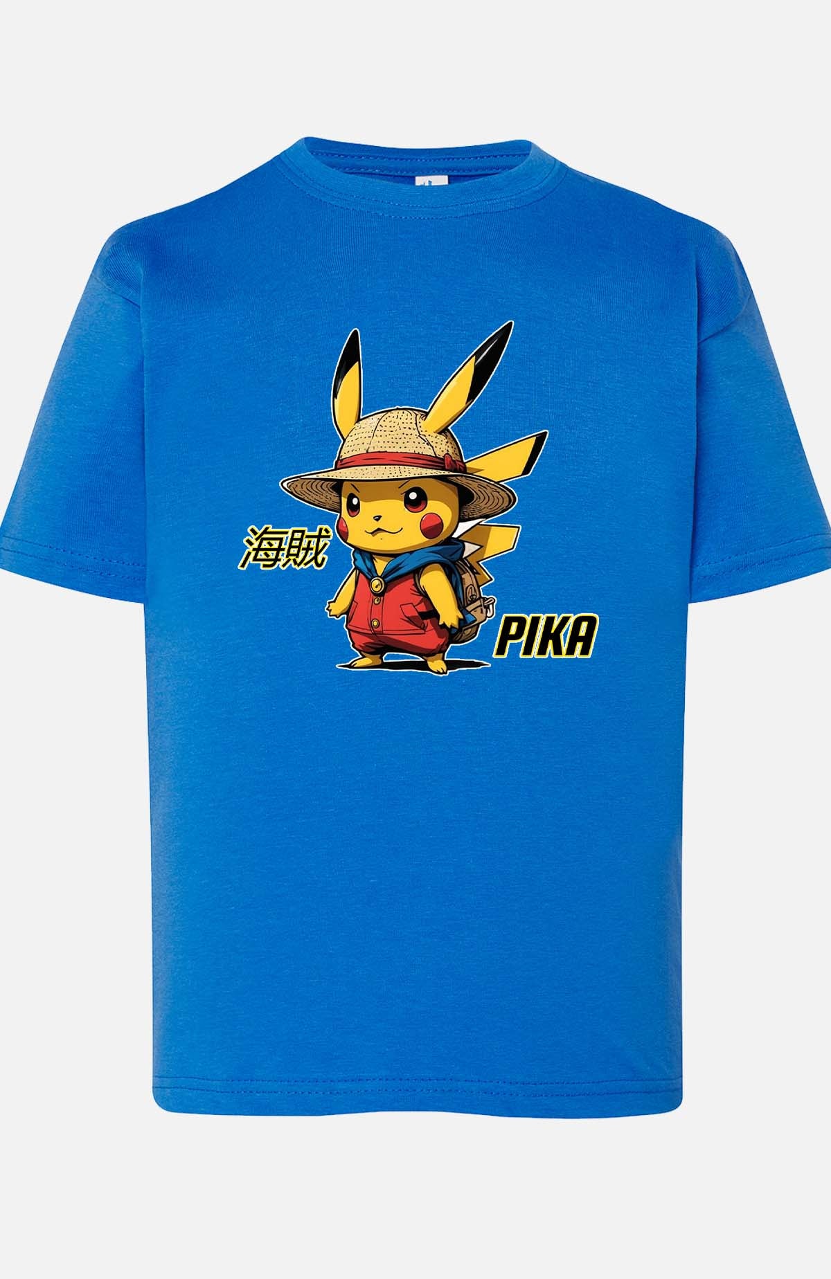 COULEUR:Bleu Roi|T-shirt Garçon | Pika Luffy Bleu Roi