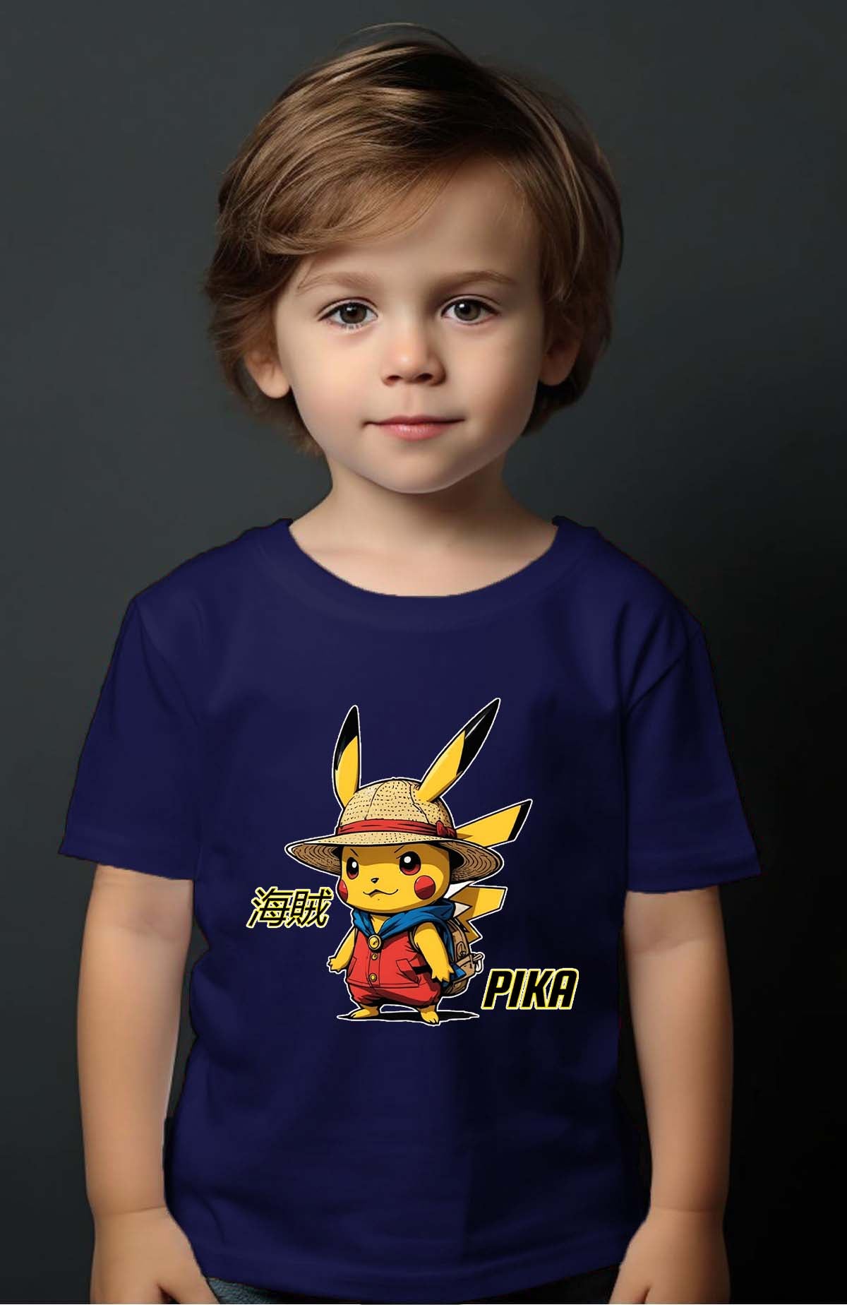 COULEUR:Marine|T-shirt Garçon | Pika Luffy Marine