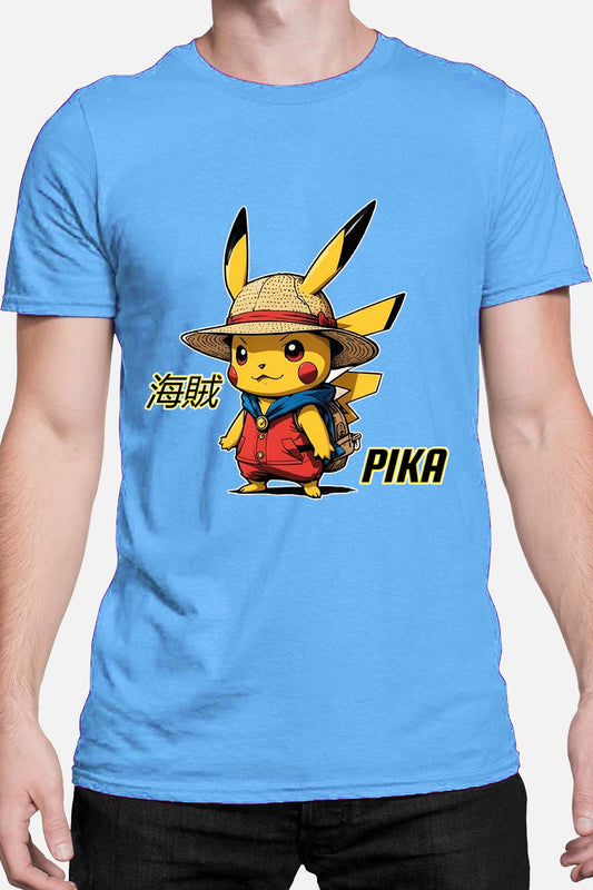 COULEUR:Bleu Ciel|T-shirt Homme | Pika Luffy Bleu Ciel