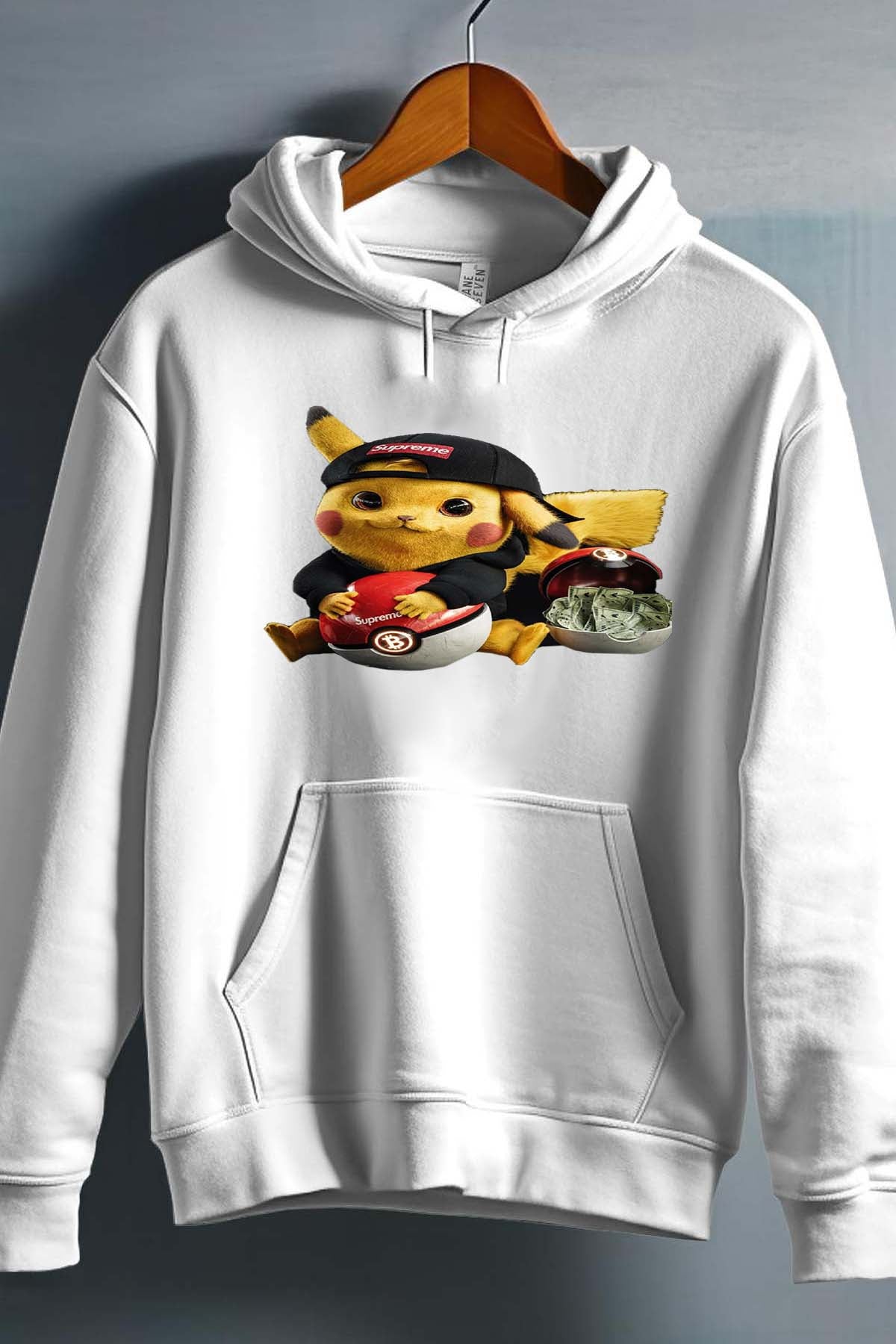 COULEUR:Blanc|Sweat Capuche Garçon | Pika la street Blanc