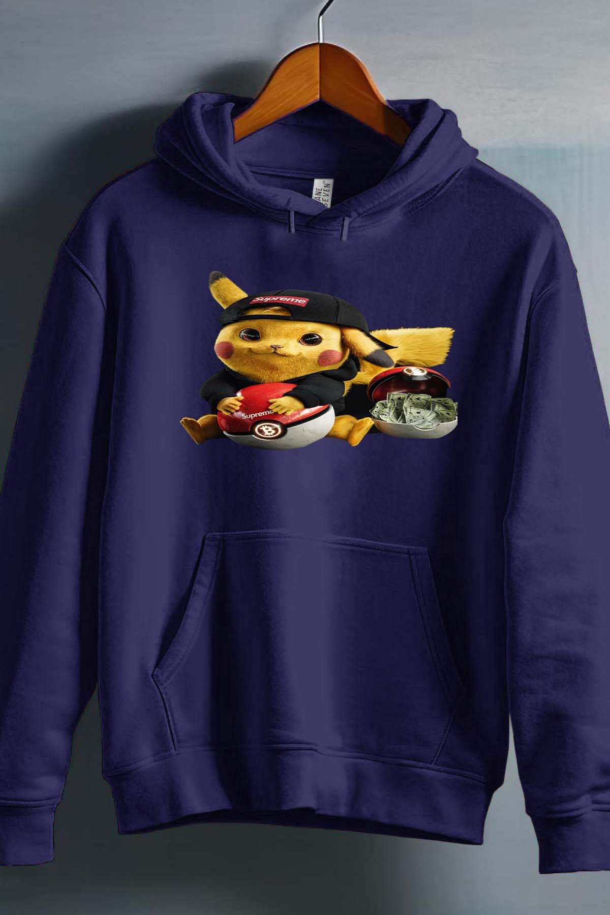 COULEUR:Marine|Sweat Capuche Garçon | Pika la street Marine