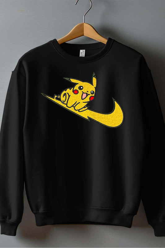 COULEUR:Noir|Sweat Col Rond Garçon | Pika on virgule Noir