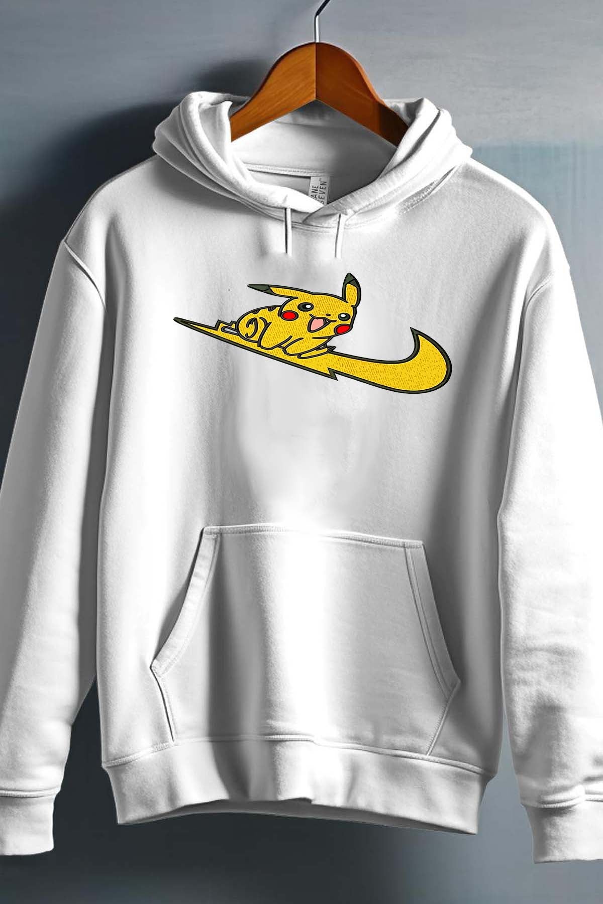 COULEUR:Blanc|Sweat Capuche Garçon | Pika on virgule Blanc