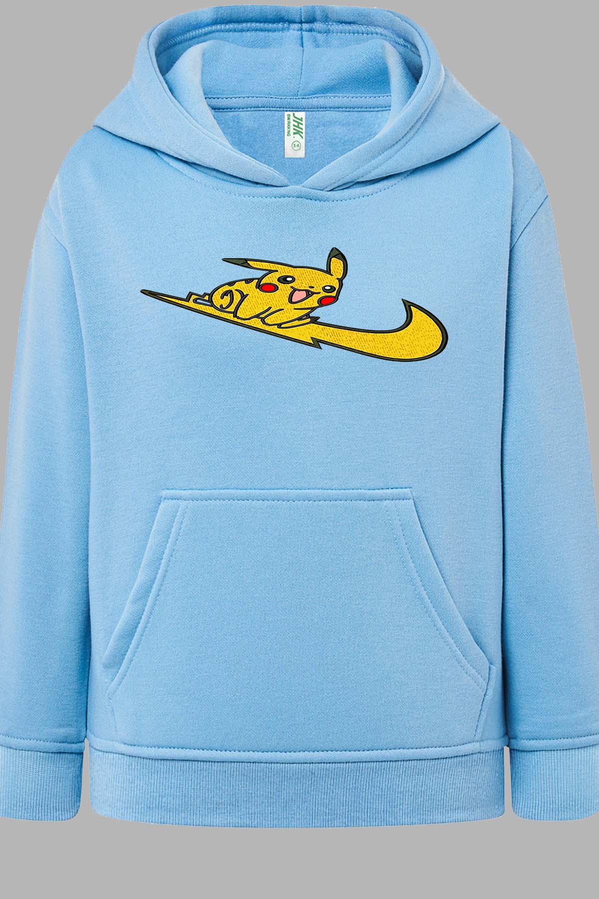 COULEUR:Bleu Ciel|Sweat Capuche Garçon | Pika on virgule Bleu Ciel