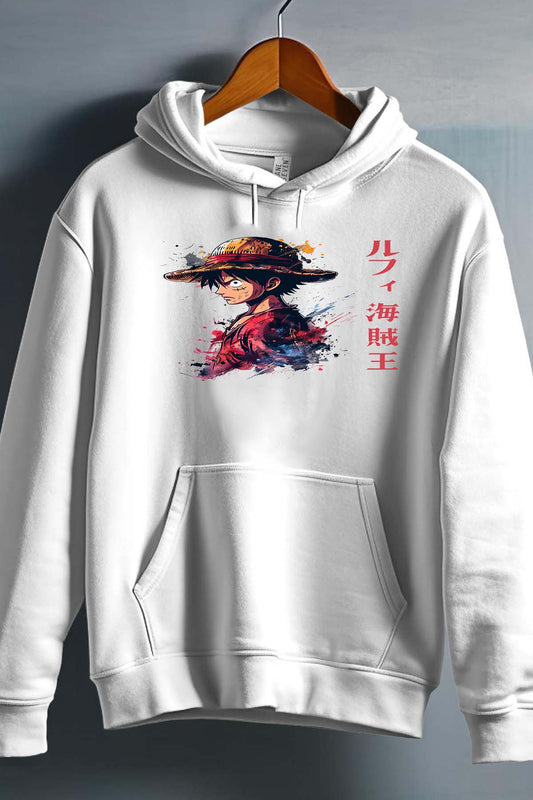 COULEUR:Blanc|Sweat Capuche Homme | Pirate King one Blanc