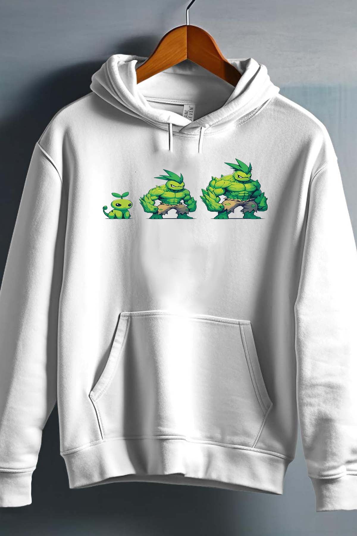 COULEUR:Blanc|Sweat Capuche Homme | PokHulk Blanc