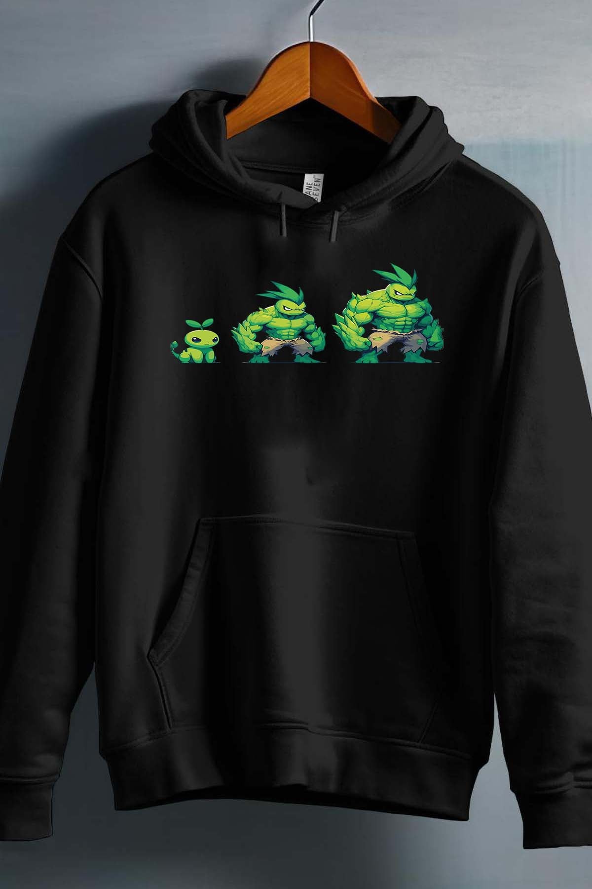 COULEUR:Noir|Sweat Capuche Homme | PokHulk Noir