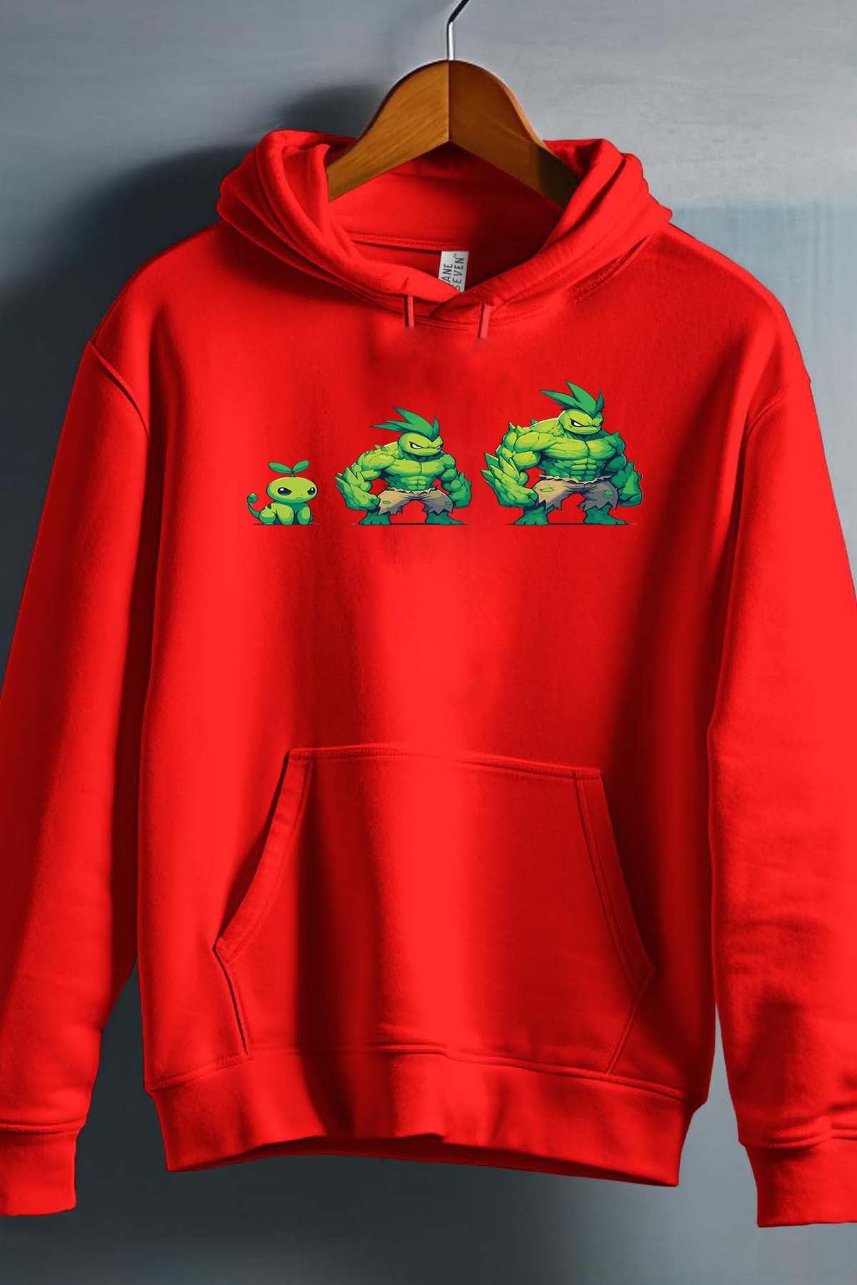 COULEUR:Rouge|Sweat Capuche Homme | PokHulk Rouge