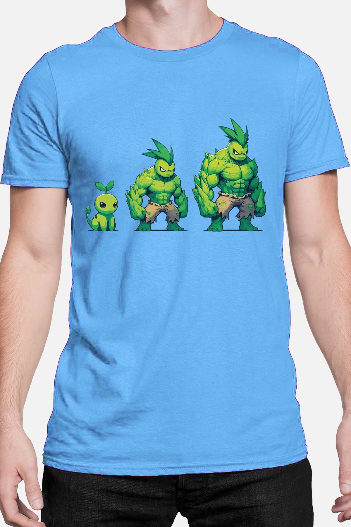 COULEUR:Bleu Ciel|T-shirt Homme | PokHulk Bleu Ciel