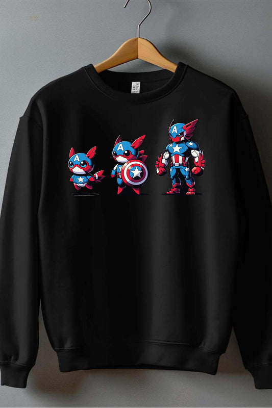 COULEUR:Noir|Sweat Col Rond Garçon | Poke America Noir