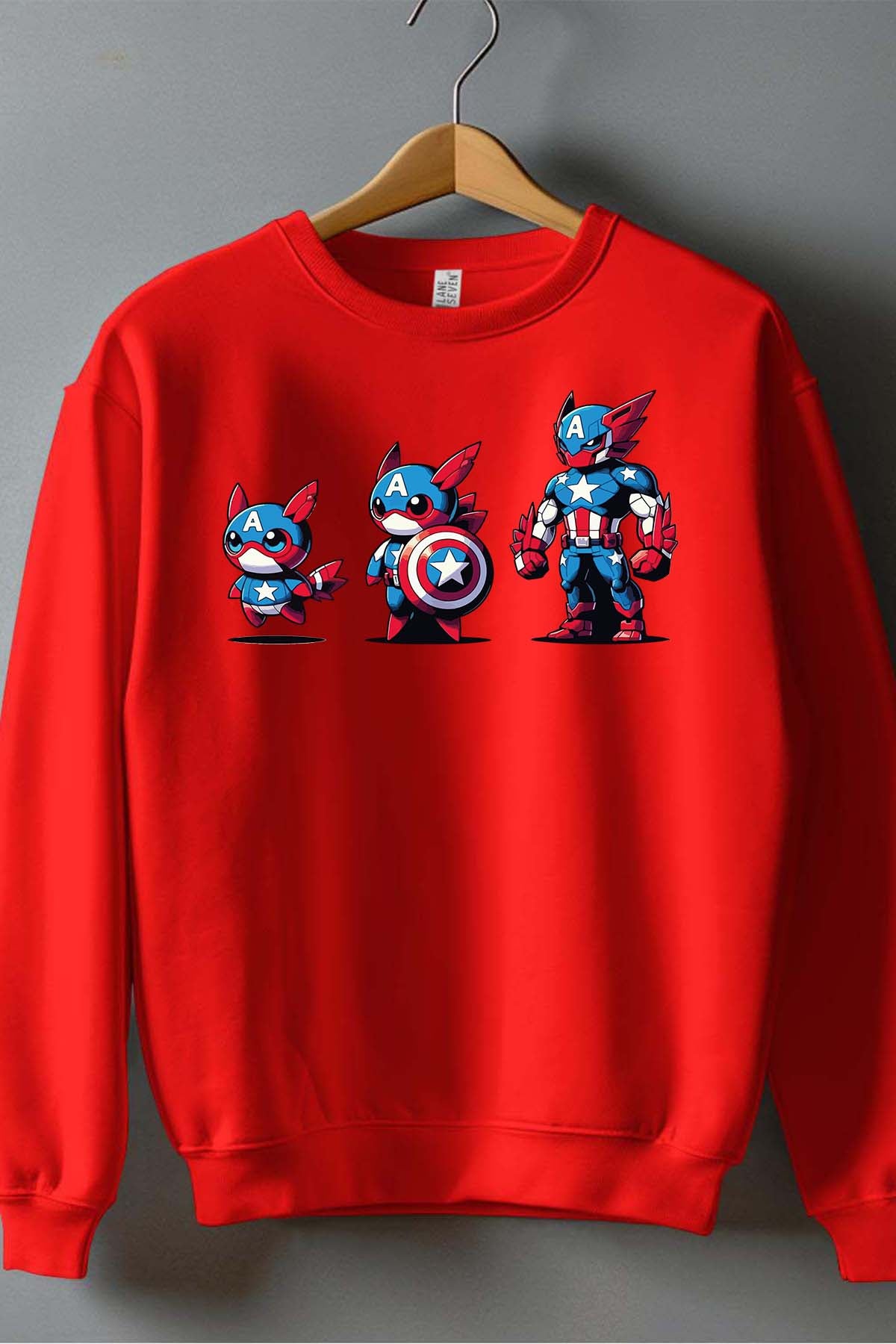 COULEUR:Rouge|Sweat Col Rond Garçon | Poke America Rouge