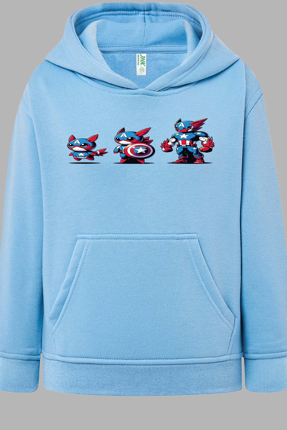 COULEUR:Bleu Ciel|Sweat Capuche Garçon | Poke America Bleu Ciel