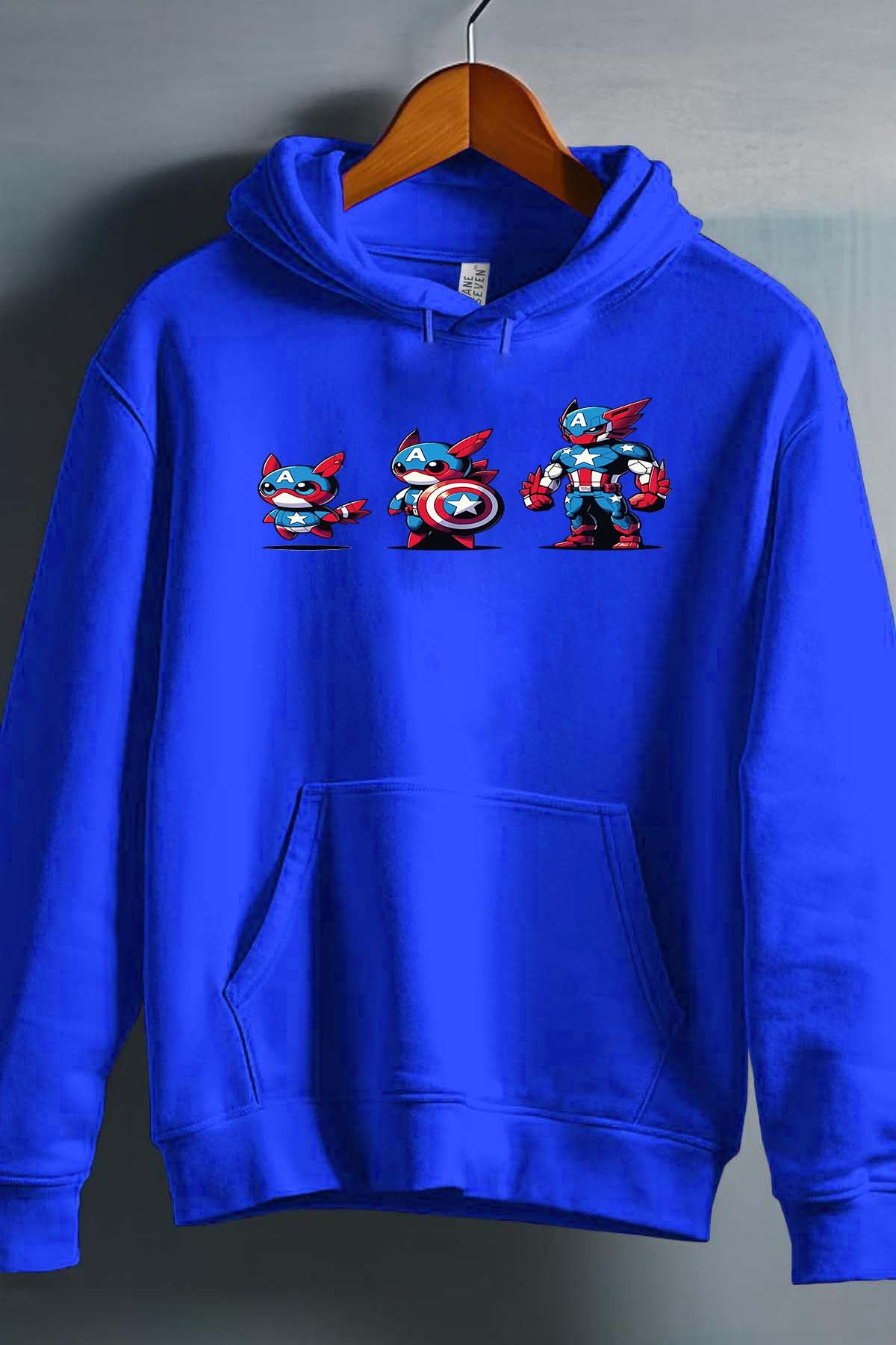 COULEUR:Bleu Roi|Sweat Capuche Garçon | Poke America Bleu Roi