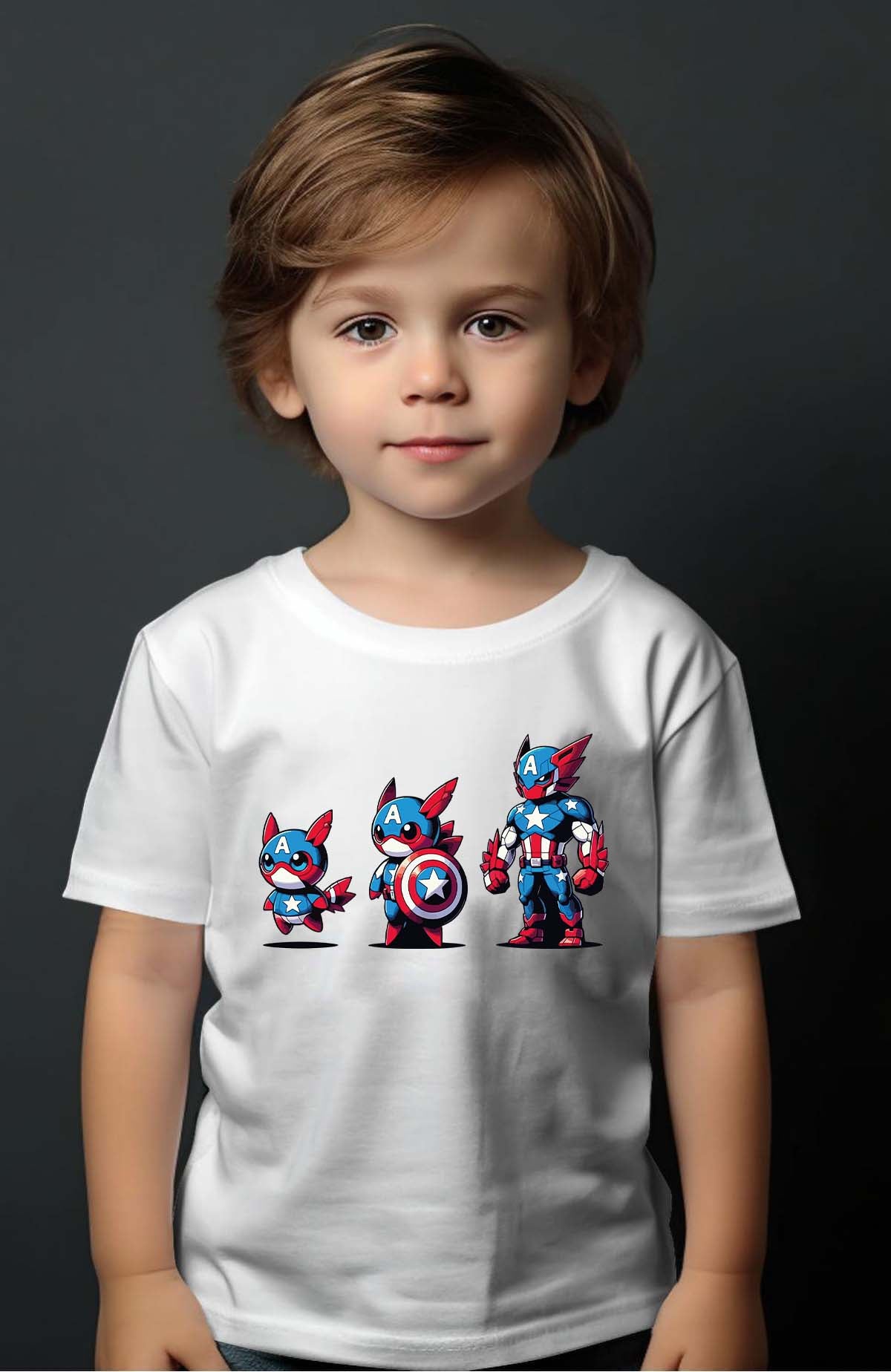 COULEUR:Blanc|T-shirt Garçon | Poke America Blanc