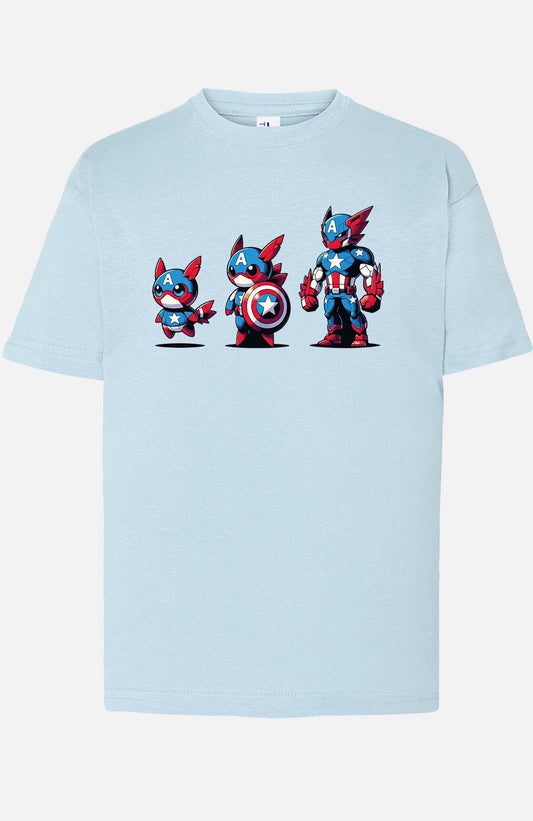 COULEUR:Bleu Ciel|T-shirt Garçon | Poke America Bleu Ciel
