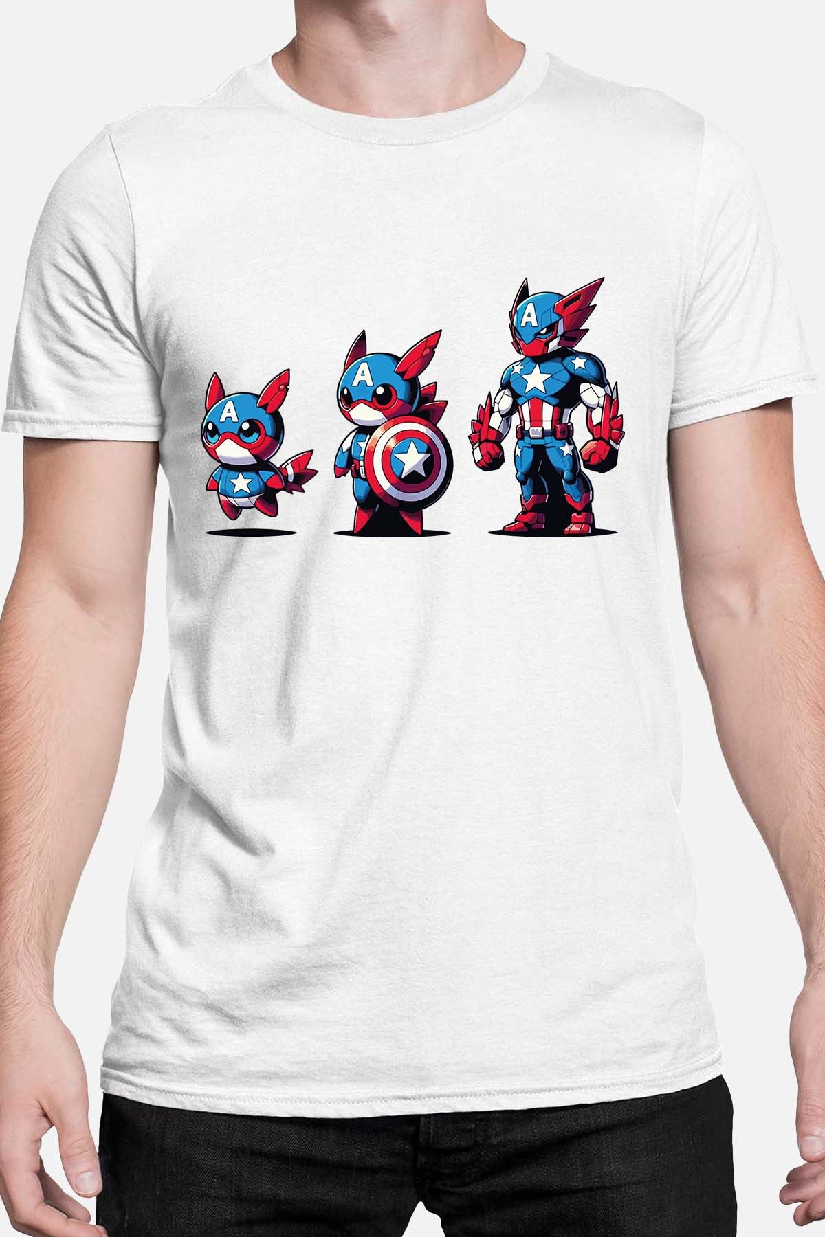 COULEUR:Blanc|T-shirt Homme | Poke America Blanc