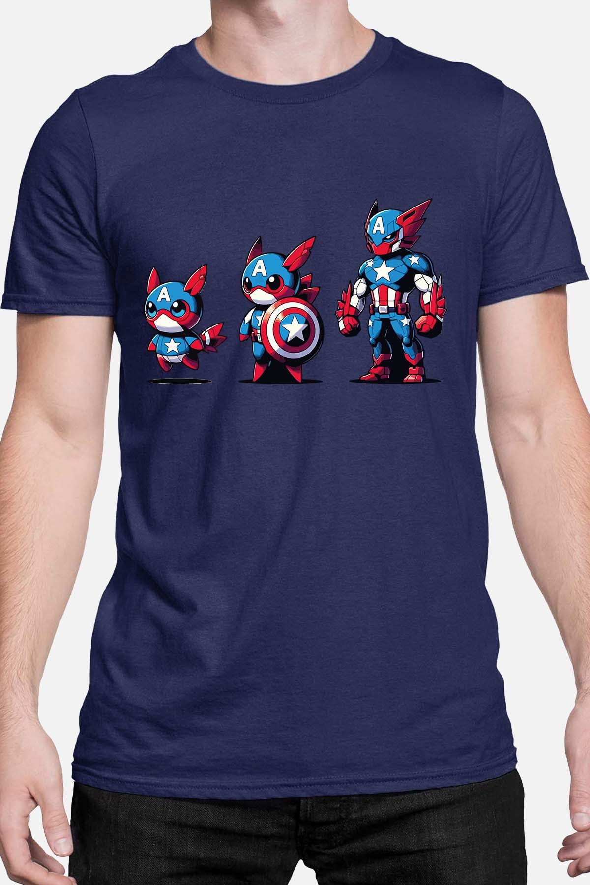 COULEUR:Marine|T-shirt Homme | Poke America Marine