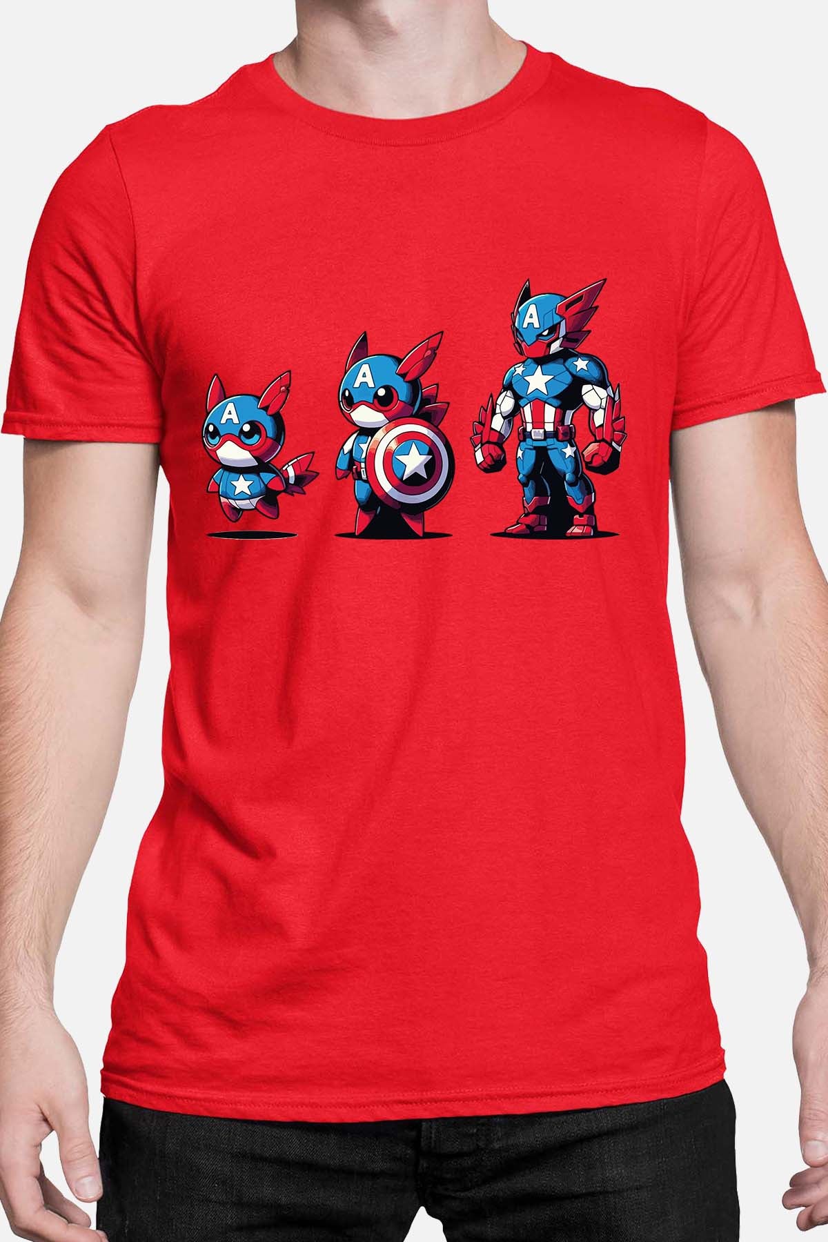 COULEUR:Rouge|T-shirt Homme | Poke America Rouge
