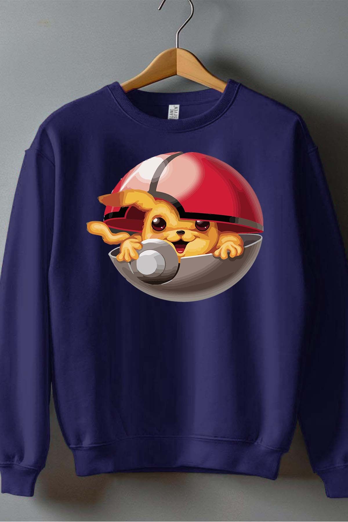 COULEUR:Marine|Sweat Col Rond Garçon | Poke Ball Mon Marine