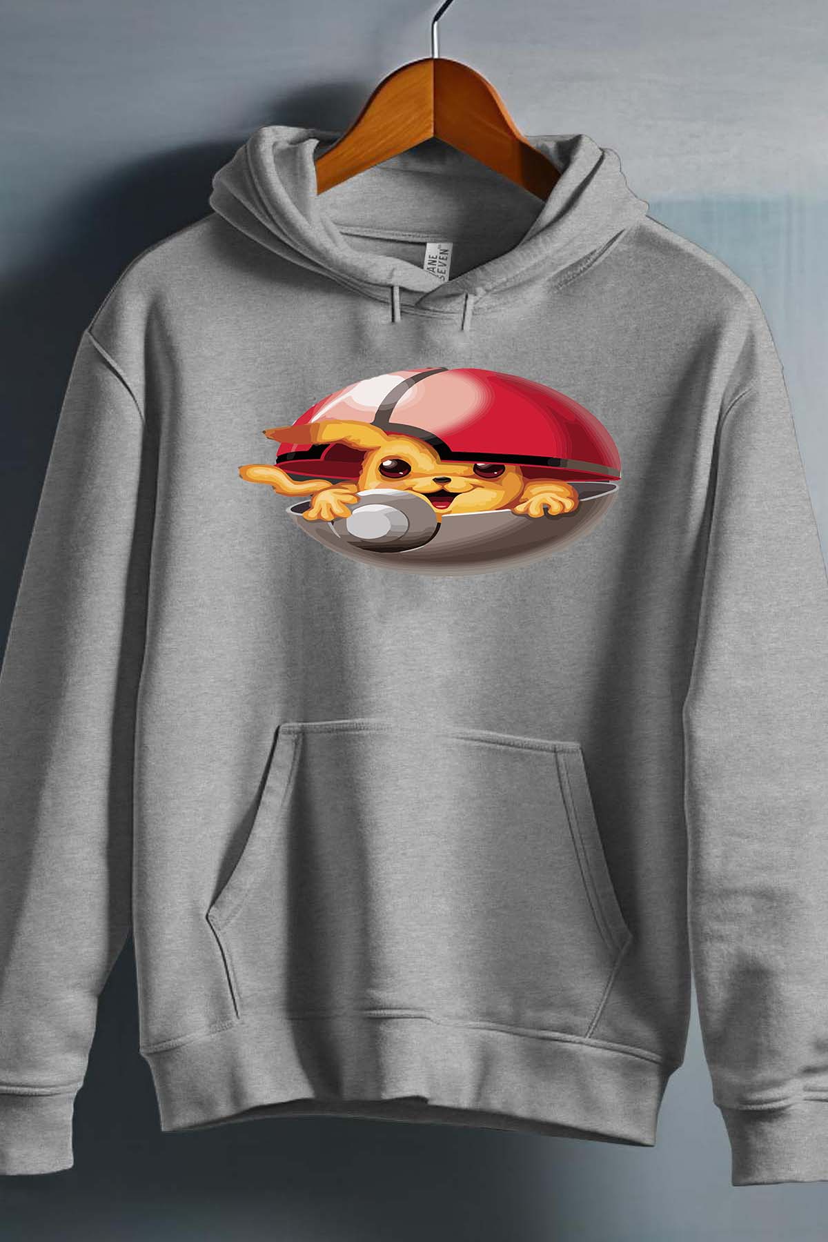 COULEUR:Gris|Sweat Capuche Fille | Poke Ball Mon Gris