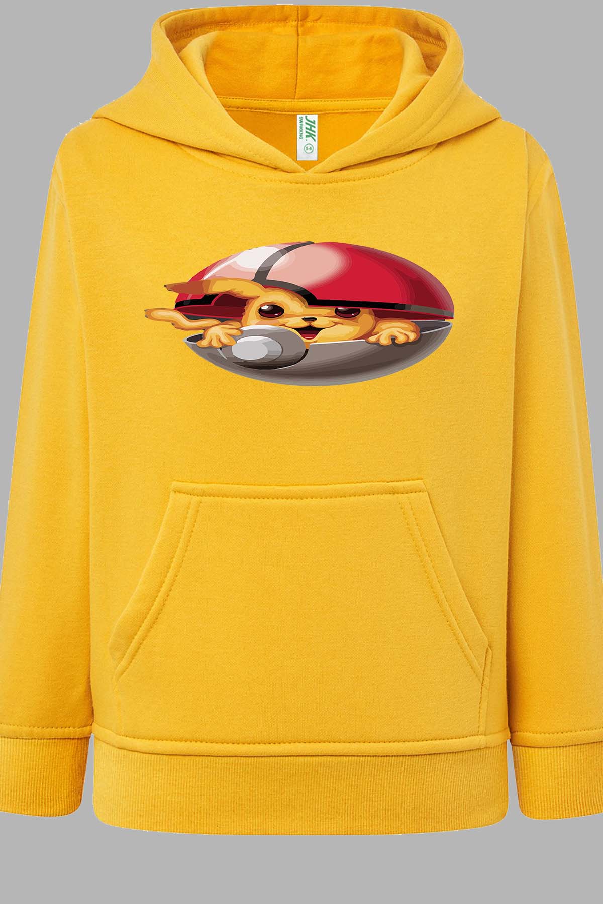 COULEUR:Jaune|Sweat Capuche Fille | Poke Ball Mon Jaune