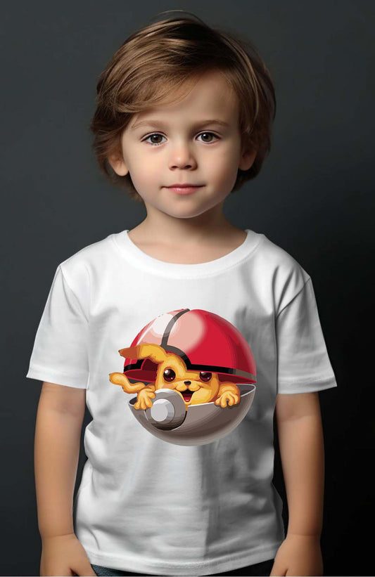 COULEUR:Blanc|T-shirt Garçon | Poke Ball Mon Blanc