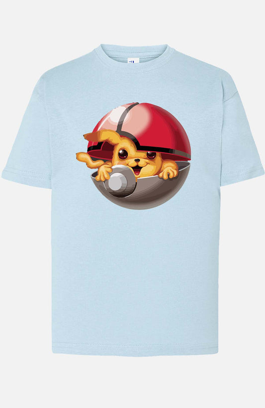COULEUR:Bleu Ciel|T-shirt Garçon | Poke Ball Mon Bleu Ciel