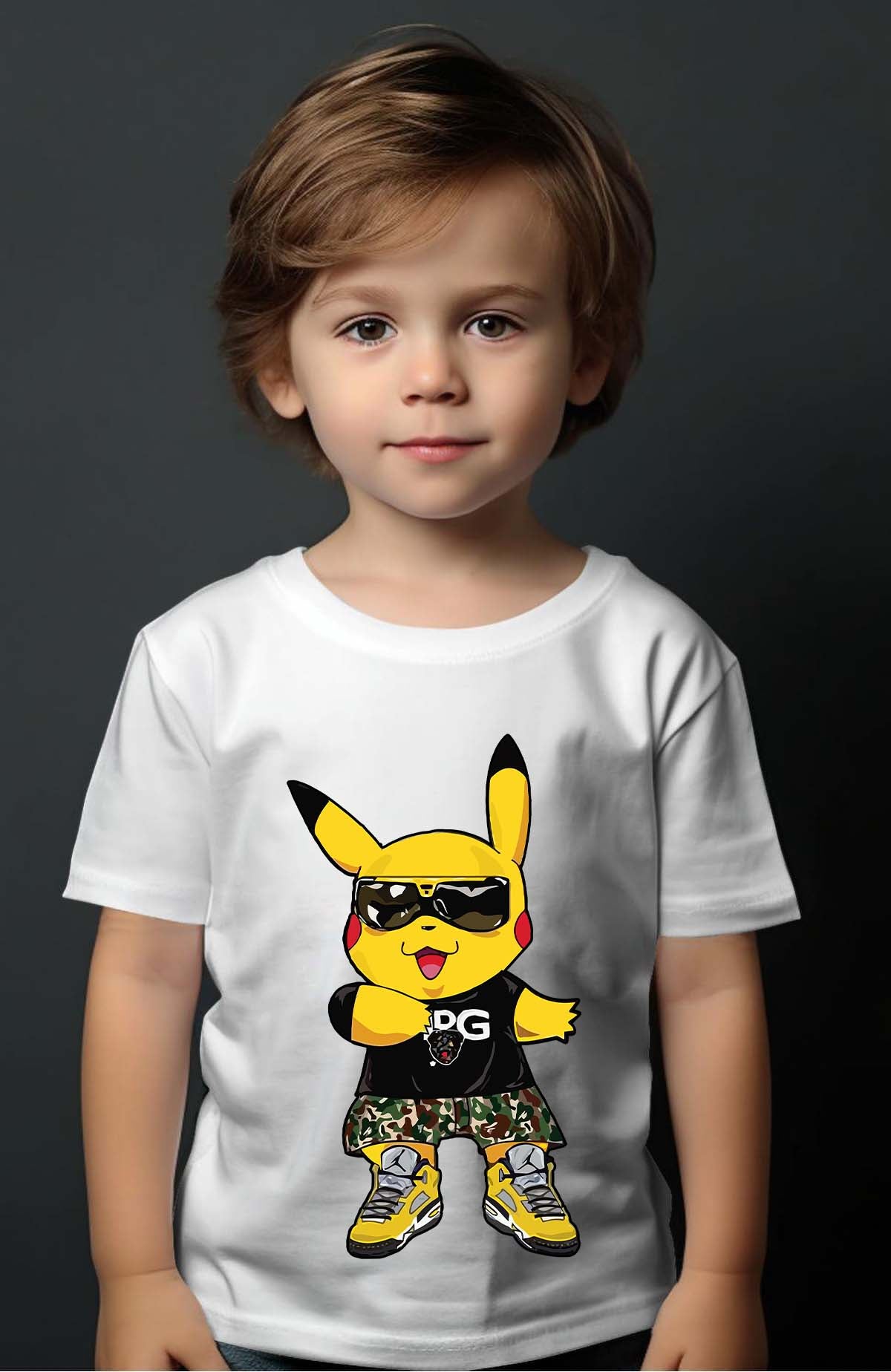 COULEUR:Blanc|T-shirt Garçon | Poké D&G Blanc
