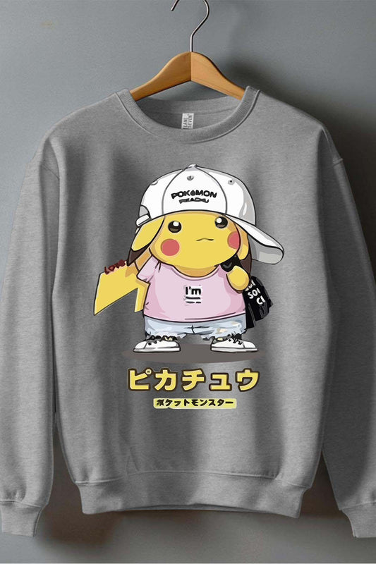 COULEUR:Gris|Sweat Col Rond Homme | Poke casquette Gris
