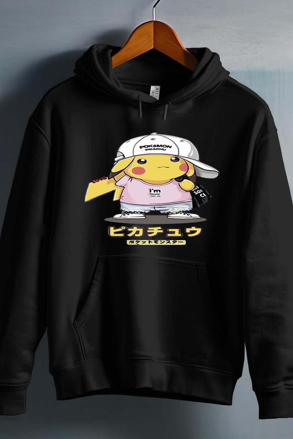 COULEUR:Noir|Sweat Capuche Garçon | Poke casquette Noir