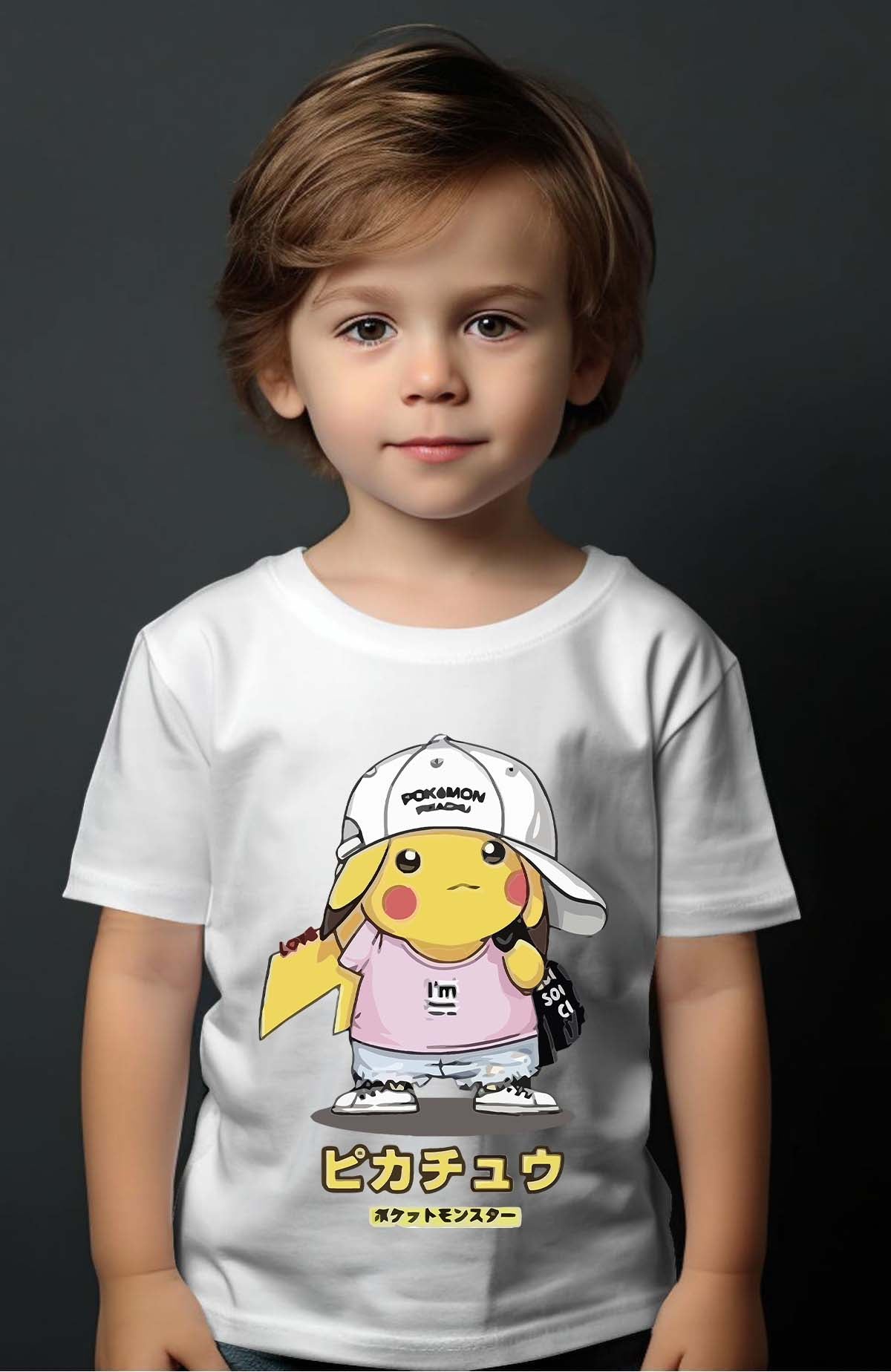 COULEUR:Blanc|T-shirt Garçon | Poke casquette Blanc