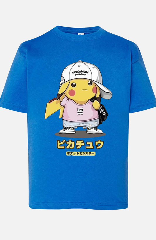 COULEUR:Bleu Roi|T-shirt Garçon | Poke casquette Bleu Roi