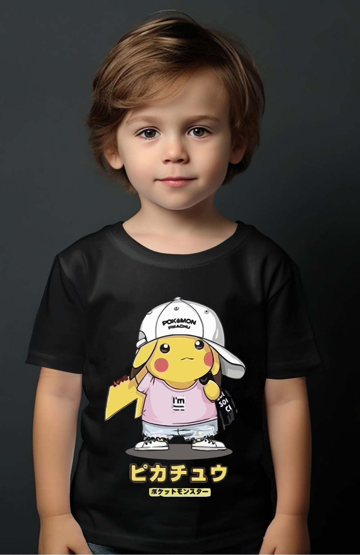 COULEUR:Noir|T-shirt Garçon | Poke casquette Noir